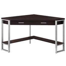 Load image into Gallery viewer, 42" Corner Desk in Espresso & Silver