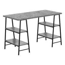 Load image into Gallery viewer, 48&quot; Twin Ladder Desk in Gray Stone &amp; Black
