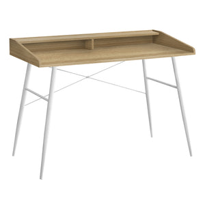 48" Modern Pocket Desk in Natural Wood & White