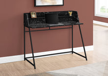 Load image into Gallery viewer, 48&quot; Desk with High Sides &amp; Shelf in Black Marble Finish
