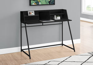 48" Desk with High Sides & Shelf in Matte Black