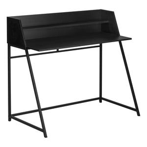 48" Desk with High Sides & Shelf in Matte Black