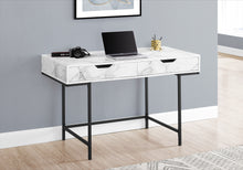 Load image into Gallery viewer, 48" 2-Drawer Table Desk in White Marble-Look