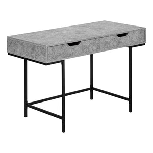 48" 2-Drawer Table Desk in Gray Stone