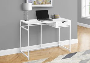 42" Utilitarian 1-Drawer Desk in White