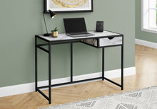 Load image into Gallery viewer, 42" Utilitarian 1-Drawer Desk in White Marble Finish