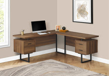 Load image into Gallery viewer, 71" Hovering Walnut L-Shaped Desk