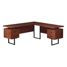 Load image into Gallery viewer, 71&quot; Hovering Cherry L-Shaped Desk
