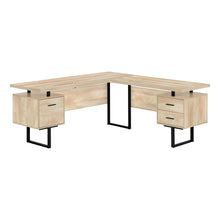 Load image into Gallery viewer, 71&quot; Hovering Natural Birch L-Shaped Desk
