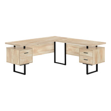 Load image into Gallery viewer, 71" Hovering Natural Birch L-Shaped Desk