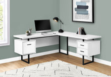Load image into Gallery viewer, 71" Hovering White & Black L-Shaped Desk