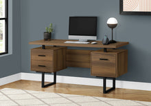 Load image into Gallery viewer, Floating Modern Desk with 3 Drawers in Walnut