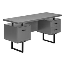 Load image into Gallery viewer, Floating Modern Desk with 3 Drawers in Modern Gray