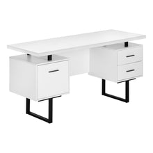 Load image into Gallery viewer, Floating Modern Desk with 3 Drawers in Modern White