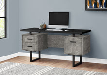 Load image into Gallery viewer, Floating Modern Desk with 3 Drawers in Concrete & Black