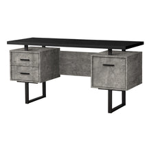 Load image into Gallery viewer, Floating Modern Desk with 3 Drawers in Concrete & Black