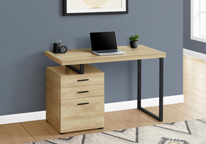 Natural Wood 48" Reversible Desk with File