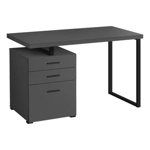 Modern Gray 48" Reversible Desk with File