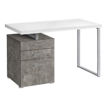 Load image into Gallery viewer, Modern Concrete & White 48" Reversible Desk with File