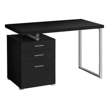 Load image into Gallery viewer, Black & Silver 48" Reversible Desk with File