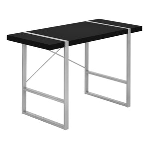 Black & Silver X-Frame 48" Barn Desk