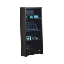 Load image into Gallery viewer, Modern Cappuccino L-Shaped Desk with File Drawer &amp; Open Shelving
