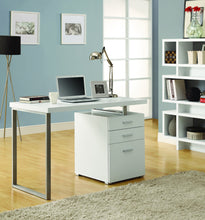 Load image into Gallery viewer, 48" Single Pedestal Modern White Desk with Floating Desk Top