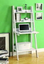 Load image into Gallery viewer, Modern White Ladder Desk & Bookcase Combination with Flip Down Desk