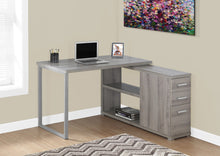 Load image into Gallery viewer, Dark Taupe L-shaped Corner Computer Desk with Storage
