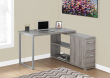 Load image into Gallery viewer, Dark Taupe L-shaped Corner Computer Desk with Storage