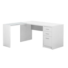 Load image into Gallery viewer, 60" L-Shaped White Office Desk w/ 3 Drawers