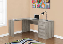 Load image into Gallery viewer, 60" L-Shaped Dark Taupe Office Desk w/ 3 Drawers