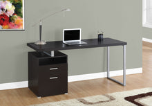 Load image into Gallery viewer, Modern 60" Single Pedestal Computer Desk in Cappuccino