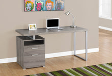 Load image into Gallery viewer, Modern 60" Single Pedestal Computer Desk in Dark Taupe