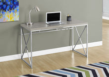 Load image into Gallery viewer, Modern Dark Taupe & Chrome 48" Office Desk