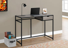 Load image into Gallery viewer, Modern Dark Taupe & Black 42" Office Desk in Minimalist Style