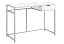 Load image into Gallery viewer, Modern White 42" Office Desk in Minimalist Style