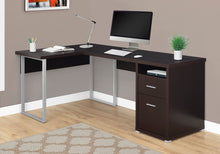 Load image into Gallery viewer, 79" L-Shaped Cappuccino Corner Office Desk w/ Flexible Position
