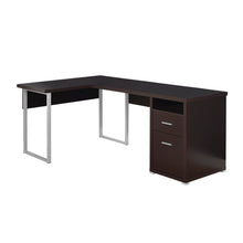 Load image into Gallery viewer, 79" L-Shaped Cappuccino Corner Office Desk w/ Flexible Position