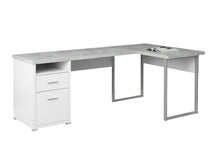 Load image into Gallery viewer, 79" L-Shaped White & Cement Reversible Corner Office Desk