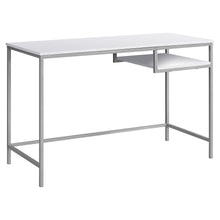 Load image into Gallery viewer, 48" Computer Desk in White & Silver