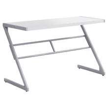 Load image into Gallery viewer, Sophisticated Silver & White 48" Office Desk w/ Z-Design