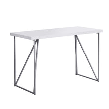 Load image into Gallery viewer, 48" White & Silver Computer Desk w/ Rectangular Design