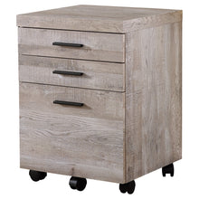 Load image into Gallery viewer, Taupe Woodgrain Filing Cabinet w/ 3 Drawers