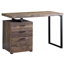 Load image into Gallery viewer, 48" Compact Computer Desk in Brown Woodgrain w/ Black Metal