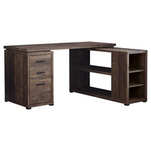 Load image into Gallery viewer, 60" L-Shaped Office Desk in Brown Woodgrain