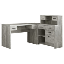 Load image into Gallery viewer, L-Shaped 63" Computer Desk in Grey Woodgrain