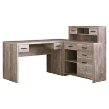 Load image into Gallery viewer, L-Shaped 63" Computer Desk in Taupe Woodgrain