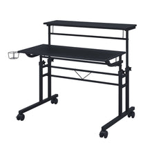 Load image into Gallery viewer, 36" Rolling Black Wire-Frame Desk