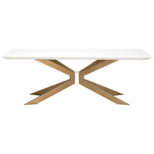 Load image into Gallery viewer, Ivory Concrete & Brass 87" Modern Executive Desk / Meeting Table